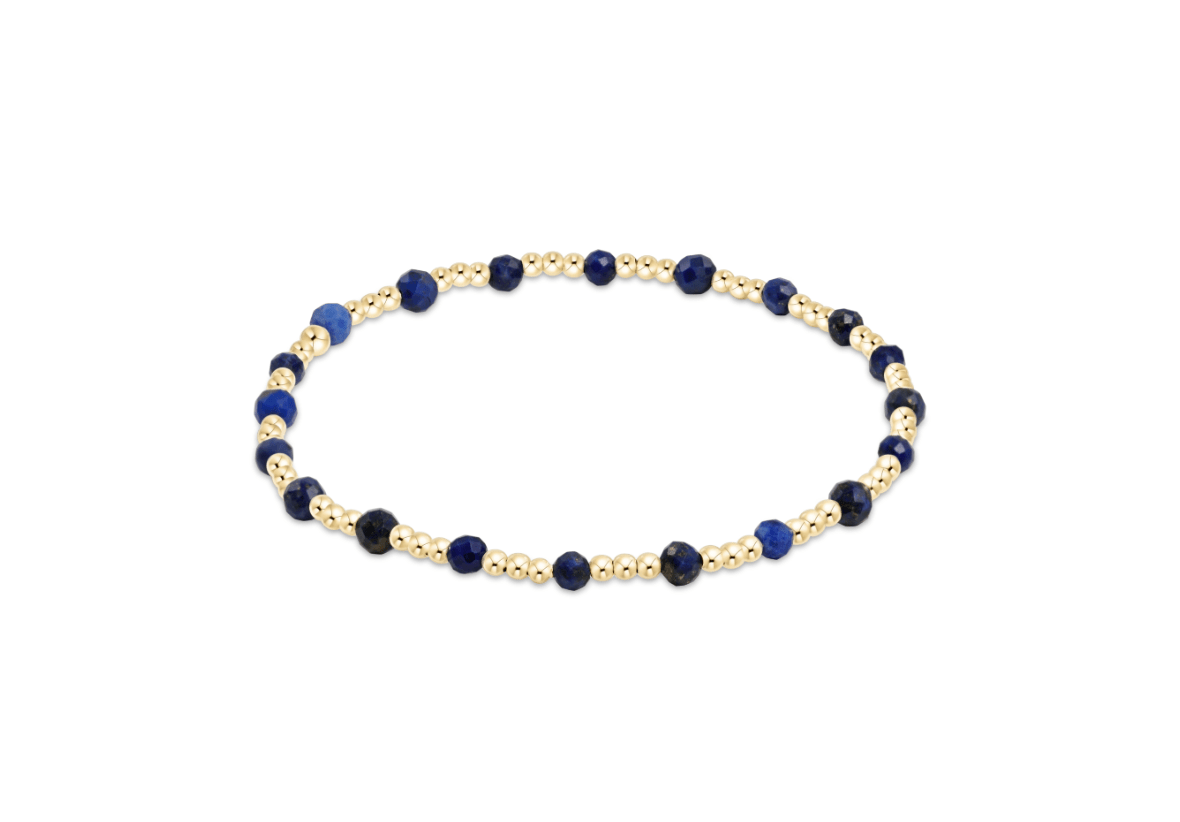Sincerity Gold 3MM Bracelet - Lapis - She Chester