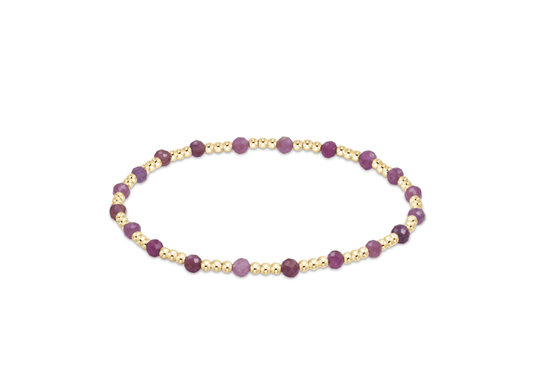 Sincerity Gold 3MM Bracelet - Ruby - She Chester