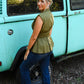 Snatched Olive Zip Top - She Chester