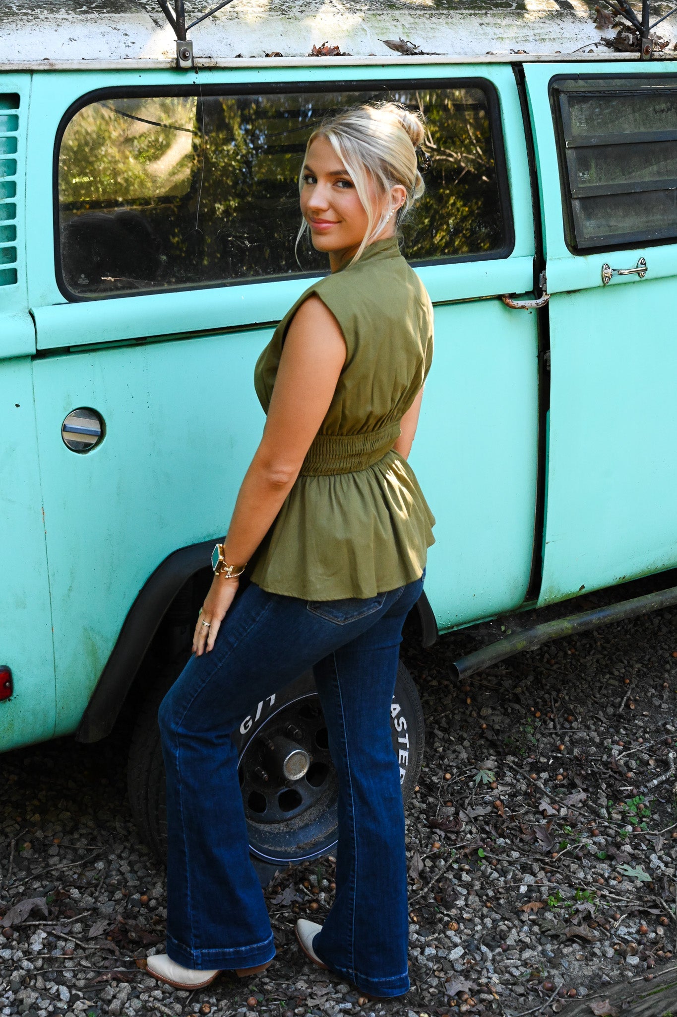 Snatched Olive Zip Top - She Chester