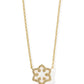 SNOWFLAKE SHORT PENDANT NECKLACE GOLD WHITE KYOCERA OPAL - She Chester