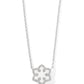 SNOWFLAKE SHORT PENDANT NECKLACE SILVER WHITE KYOCERA OPAL - She Chester