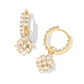 DIRA CRYSTAL HUGGIE EARRINGSGOLD WHITE CRYSTAL