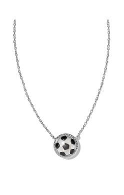 SOCCER SHORT PENDANT NECKLACESILVER IVORY MOTHER OF PEARL - She Chester