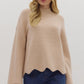 Soft Dreams Cream Scallop Sweater - She Chester