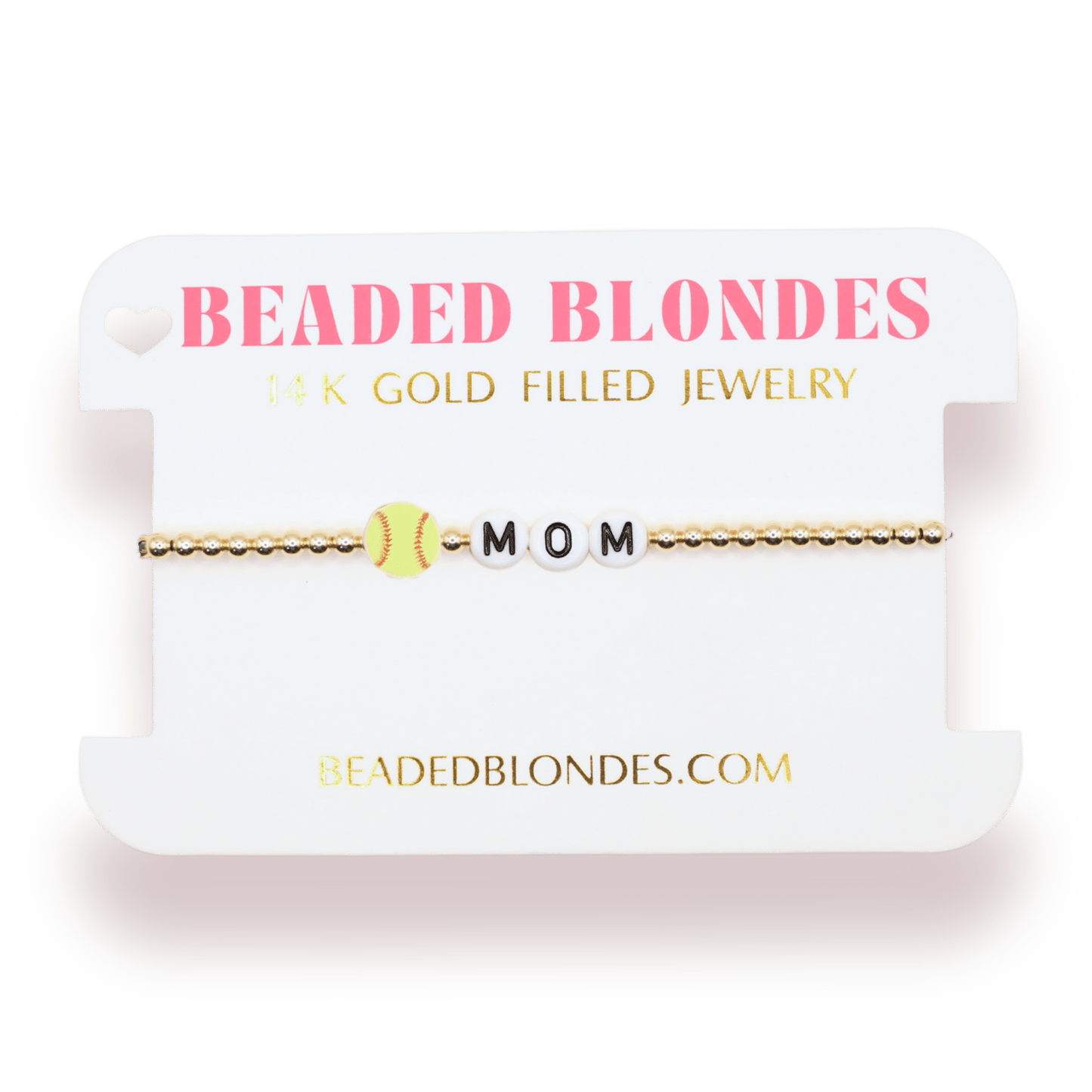Softball Mom Bracelet: Standard 6.75 / Gold - She Chester