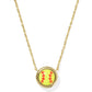 Softball Short Pendant Necklace Gold Chartreuse - She Chester