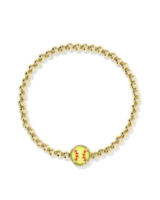SOFTBALL STRETCH BRACELETGOLD CHARTREUSE MAGNESITE - She Chester