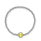 SOFTBALL STRETCH BRACELETSILVER CHARTREUSE MAGNESITE - She Chester