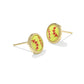 SOFTBALL STUD EARRINGSGOLD CHARTREUSE MAGNESITE - She Chester