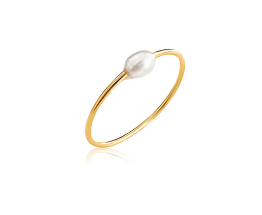 Somers Gold Pearl Ring Size 7 - She Chester