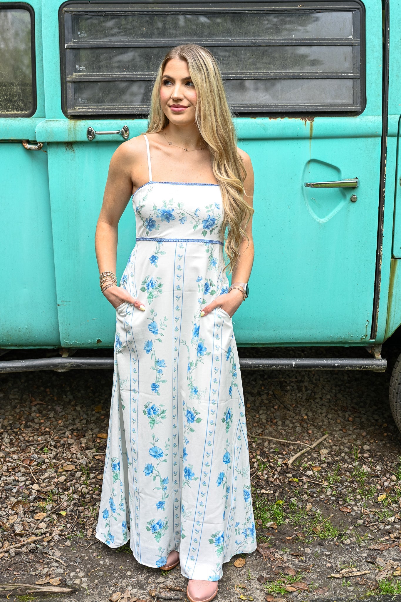 Something Blue Maxi White Sundress - She Chester