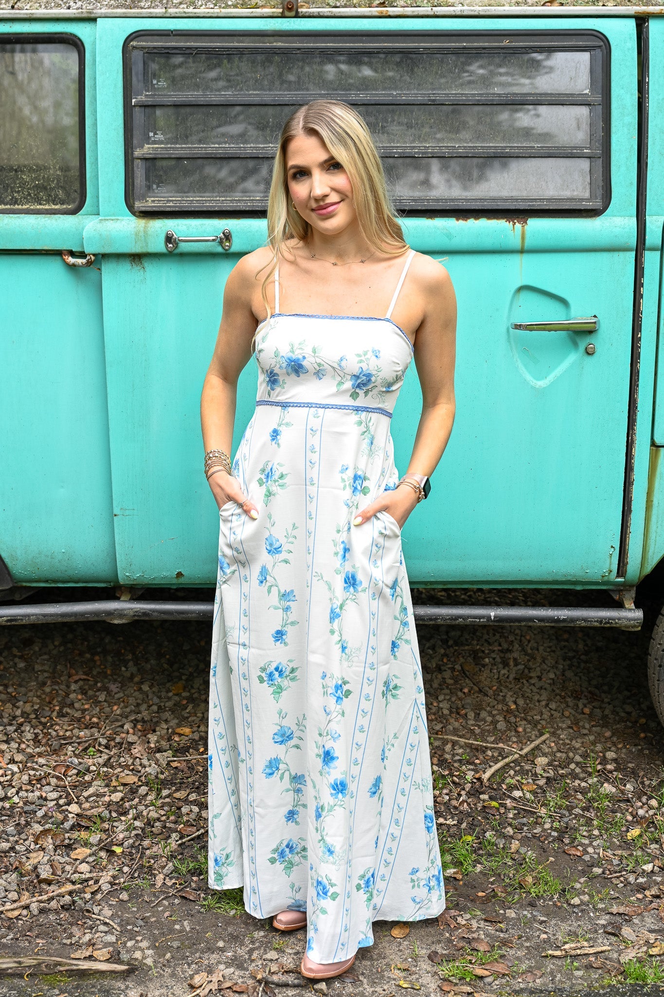 Something Blue Maxi White Sundress - She Chester