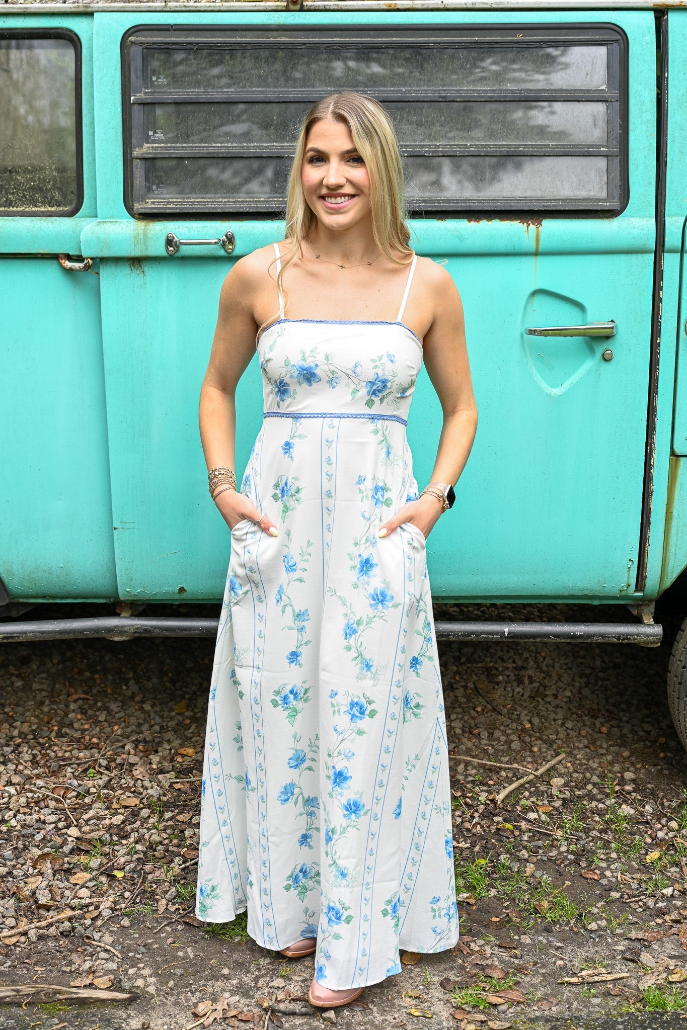 Something Blue Maxi White Sundress - She Chester