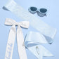 Something Blue Set - Bow, Sash, Glasses - She Chester
