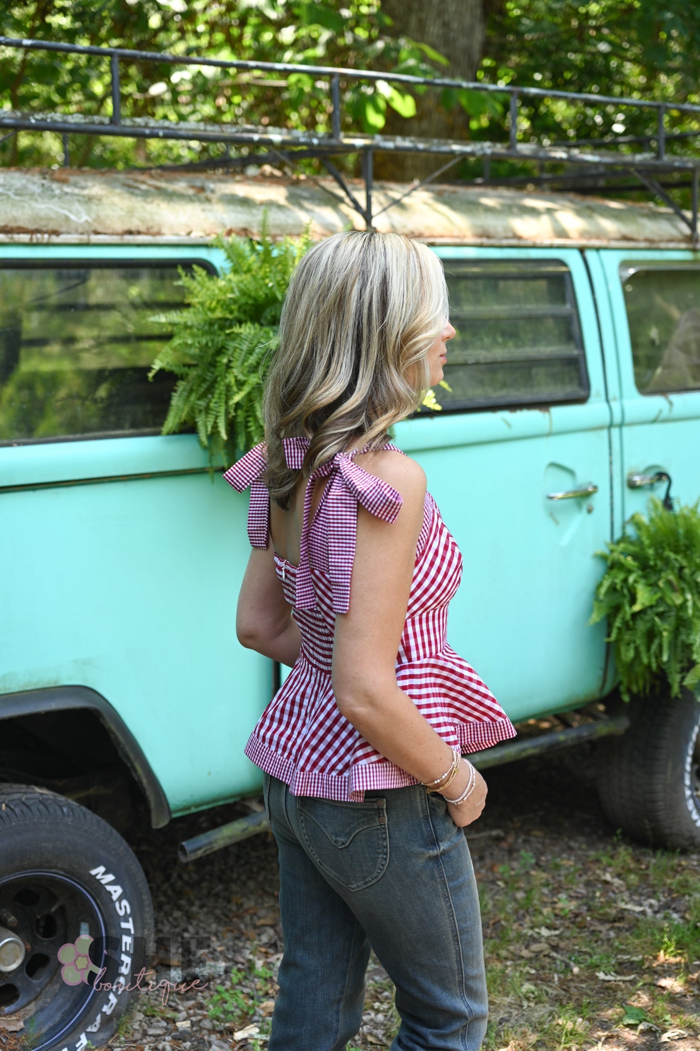 Sparks Fly Red Gingham Tank - She Chester