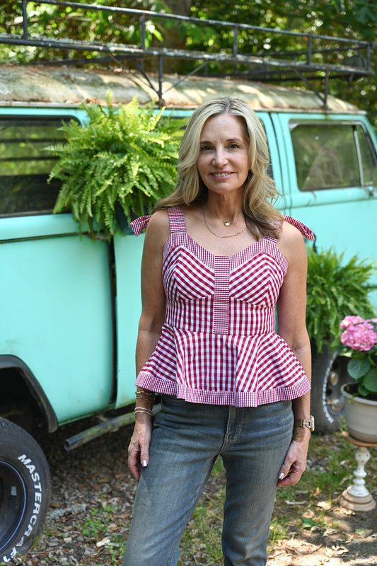 Sparks Fly Red Gingham Tank - She Chester