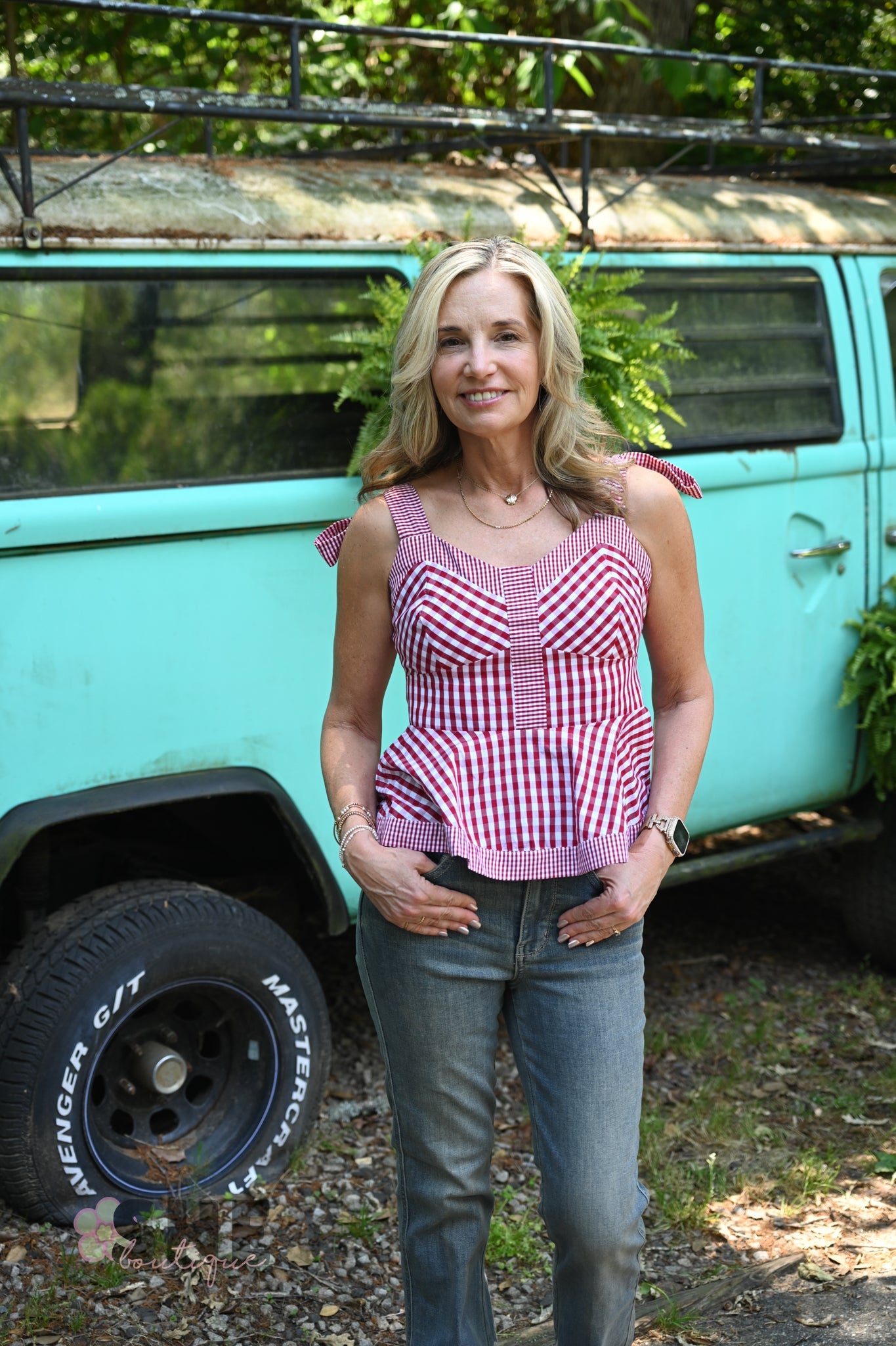 Sparks Fly Red Gingham Tank - She Chester