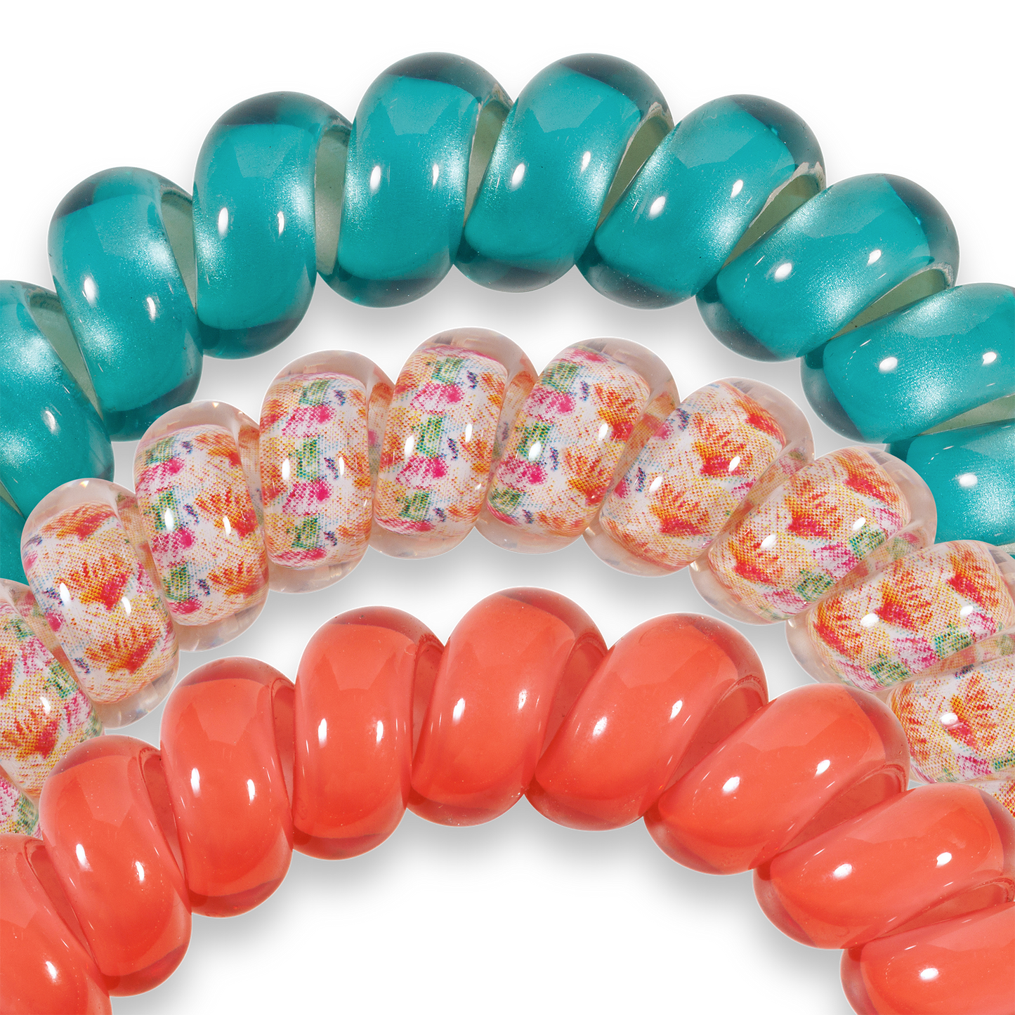 Spiral Hair Coils | Large | Coral Craze Hair Ties - She Chester