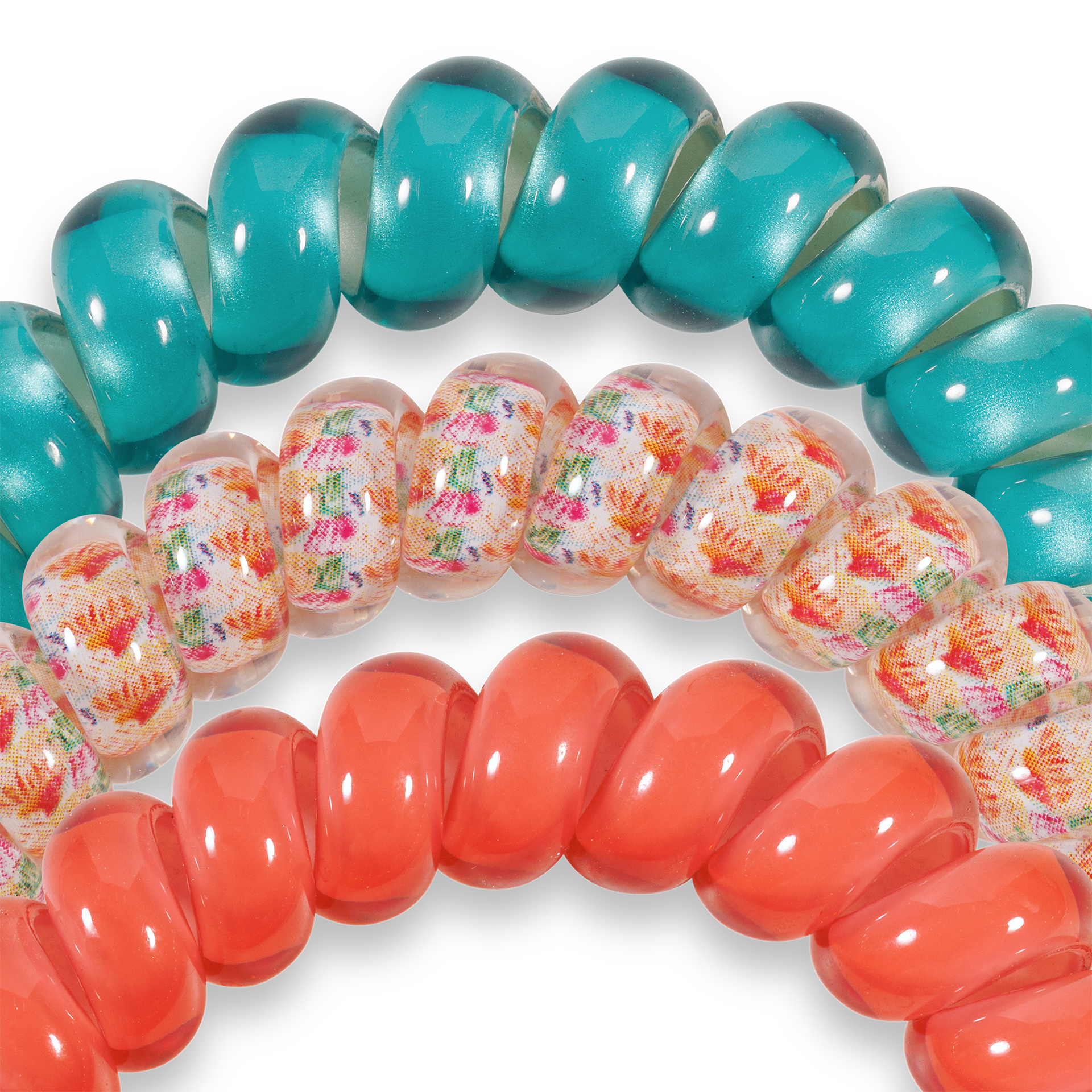 Spiral Hair Coils | Large | Coral Craze Hair Ties - She Chester