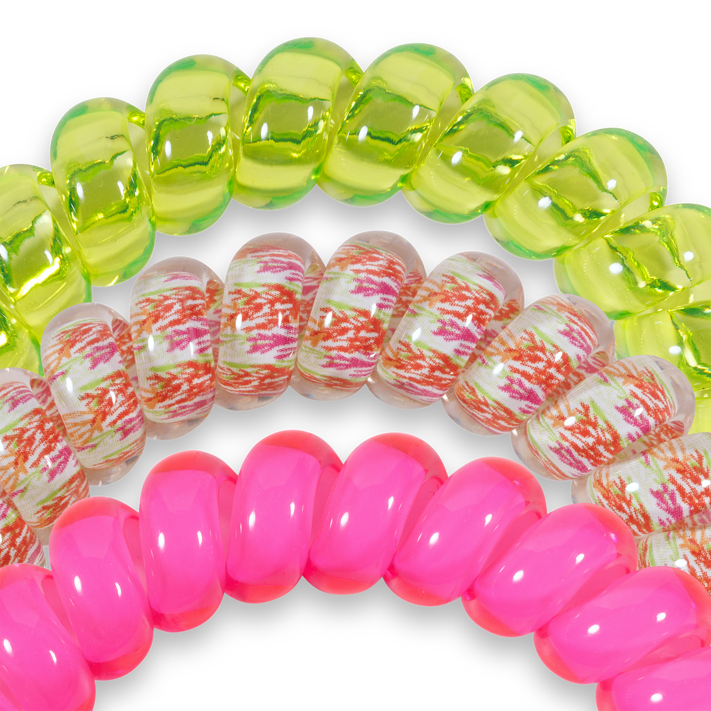 Spiral Hair Coils | Large | Tropical Punch Hair Ties - She Chester