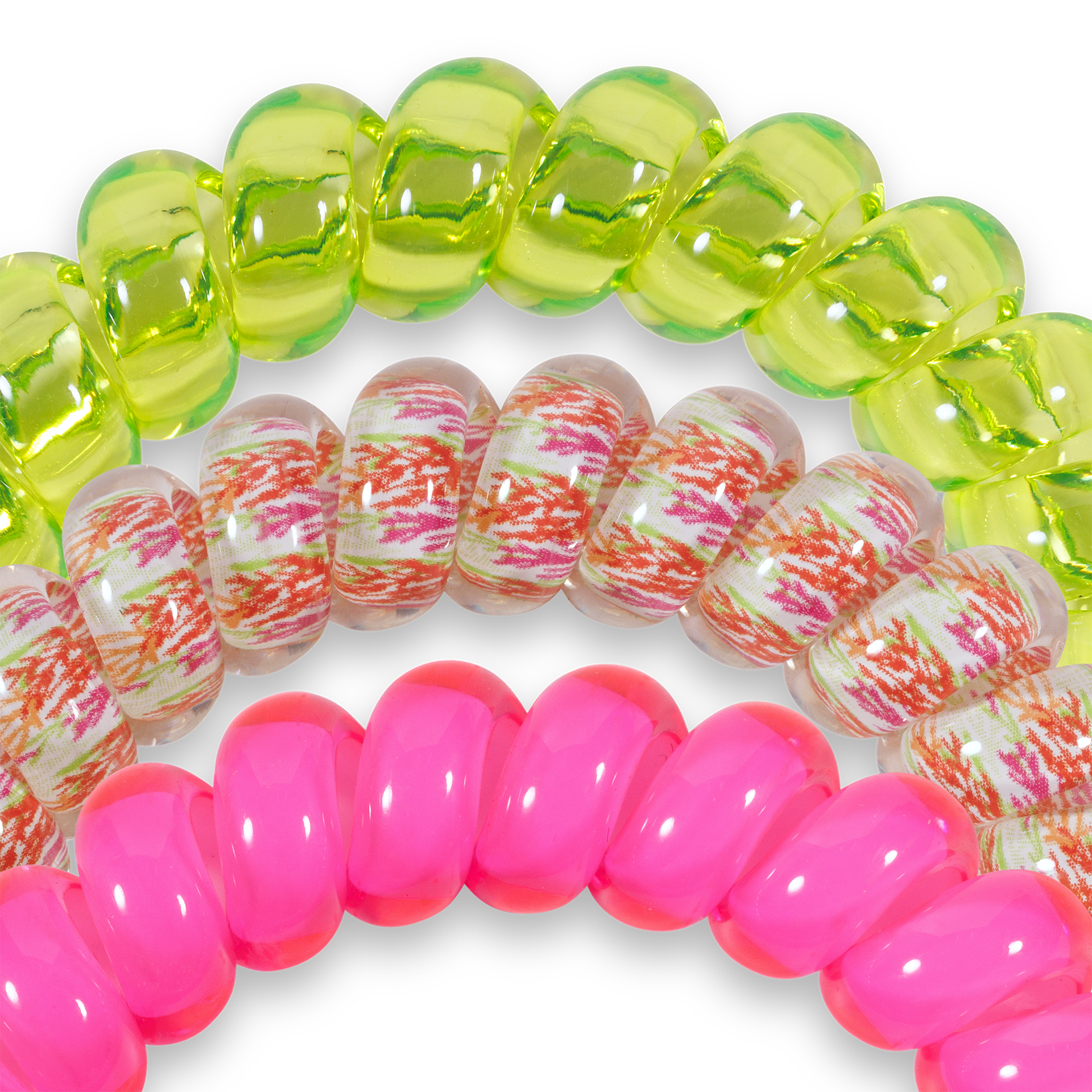Spiral Hair Coils | Large | Tropical Punch Hair Ties - She Chester