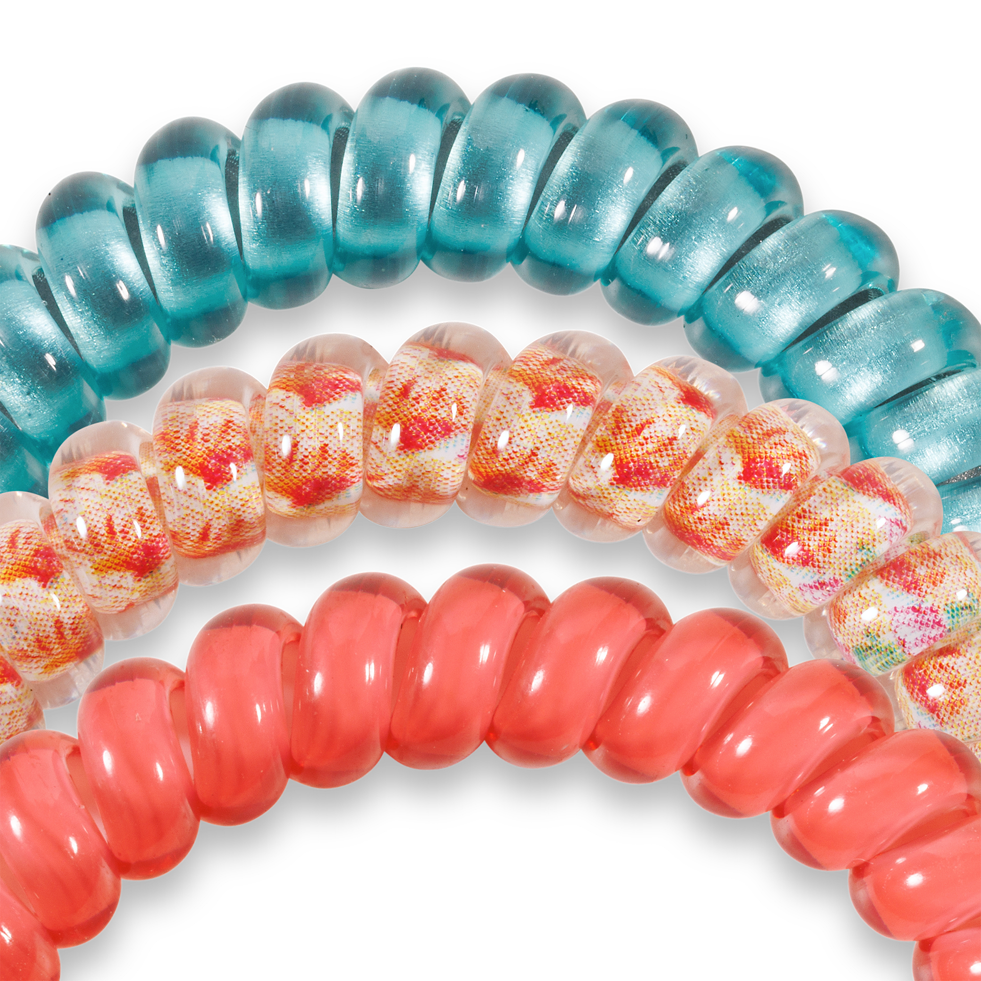 Spiral Hair Coils | Small | Coral Craze Hair Ties - She Chester