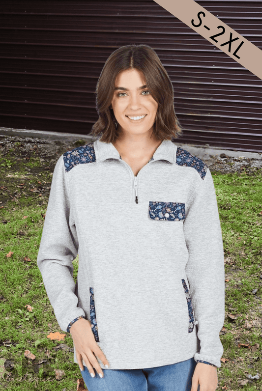 SS Aria Floral Quarter Zip - She Chester