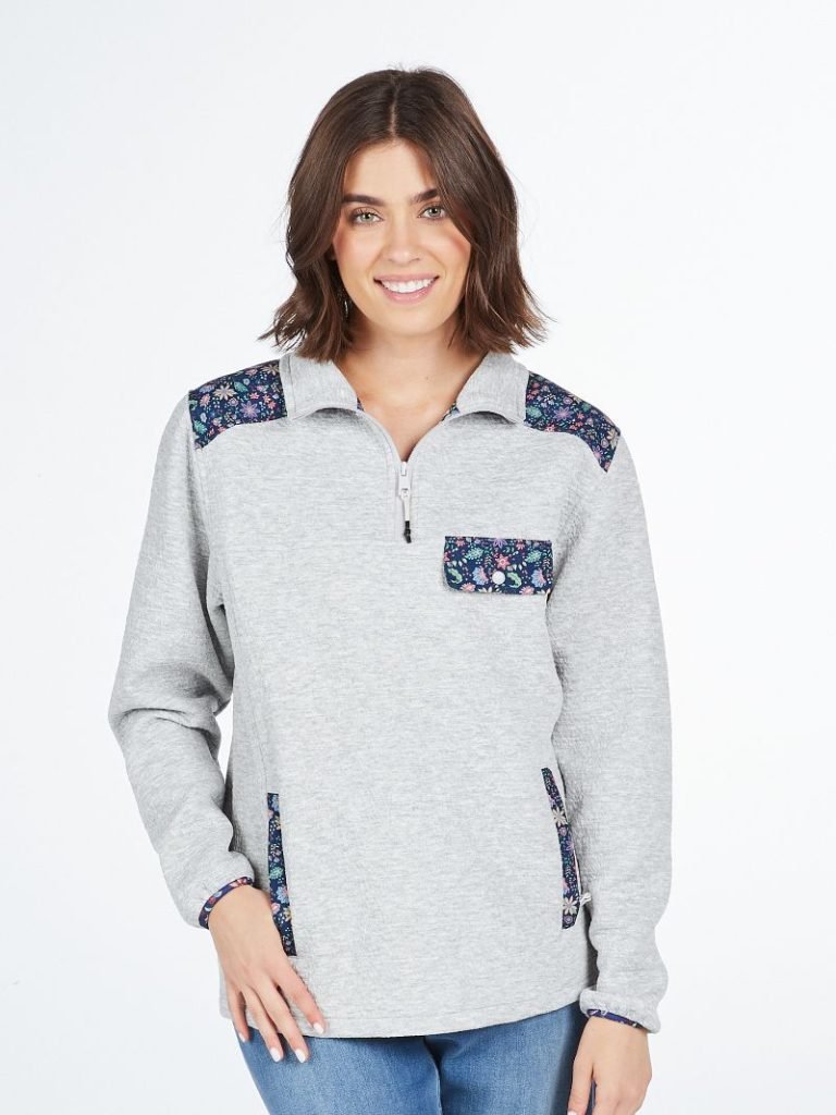 SS Aria Floral Quarter Zip - She Chester