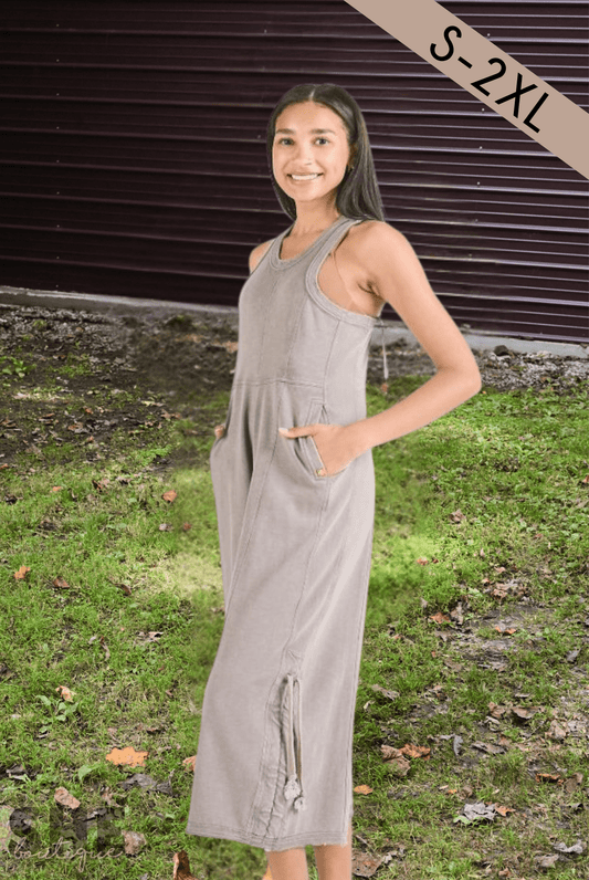 SS Vivian Jumpsuit - DK Grey - She Chester