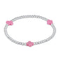 Signature Cross 3mm Silver  - Bright Pink