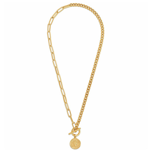 Stacie Toggle Chain Coin Necklace - Gold 106 - She Chester