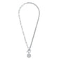 Stacie Toggle Chain Coin Necklace - Silver 249 - She Chester