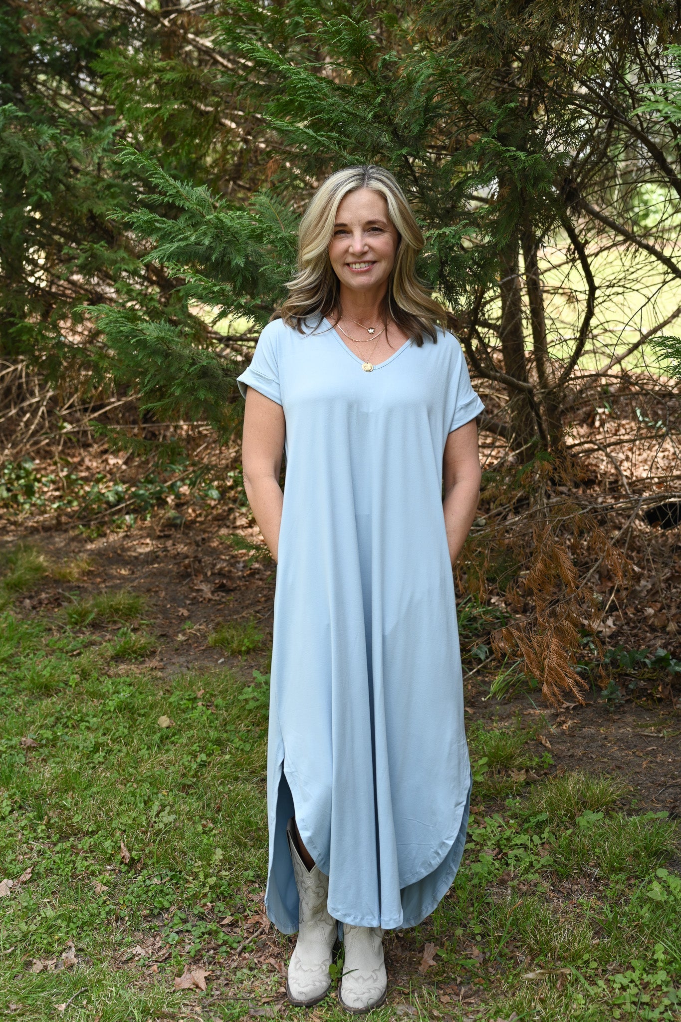 Stella Simple Pale Blue Maxi - She Chester