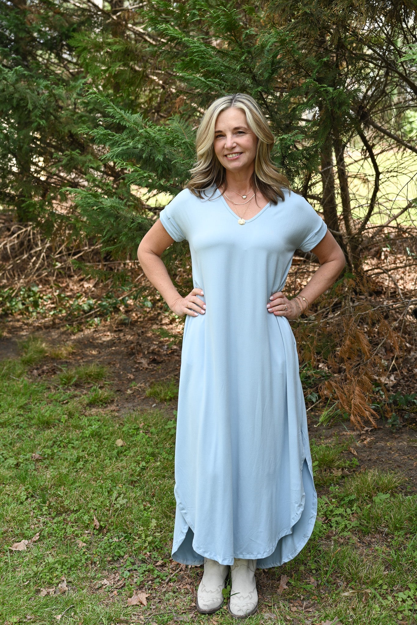 Stella Simple Pale Blue Maxi - She Chester