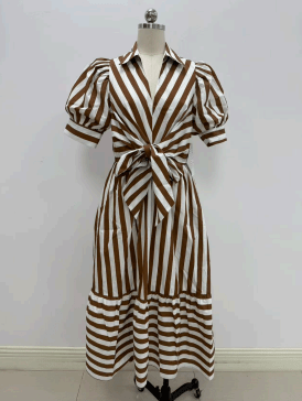 Stella Stripe Tie Dress - She Chester