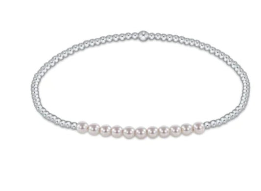 Sterling Bliss 2mm Bead Bracelet - Pearl - She Chester