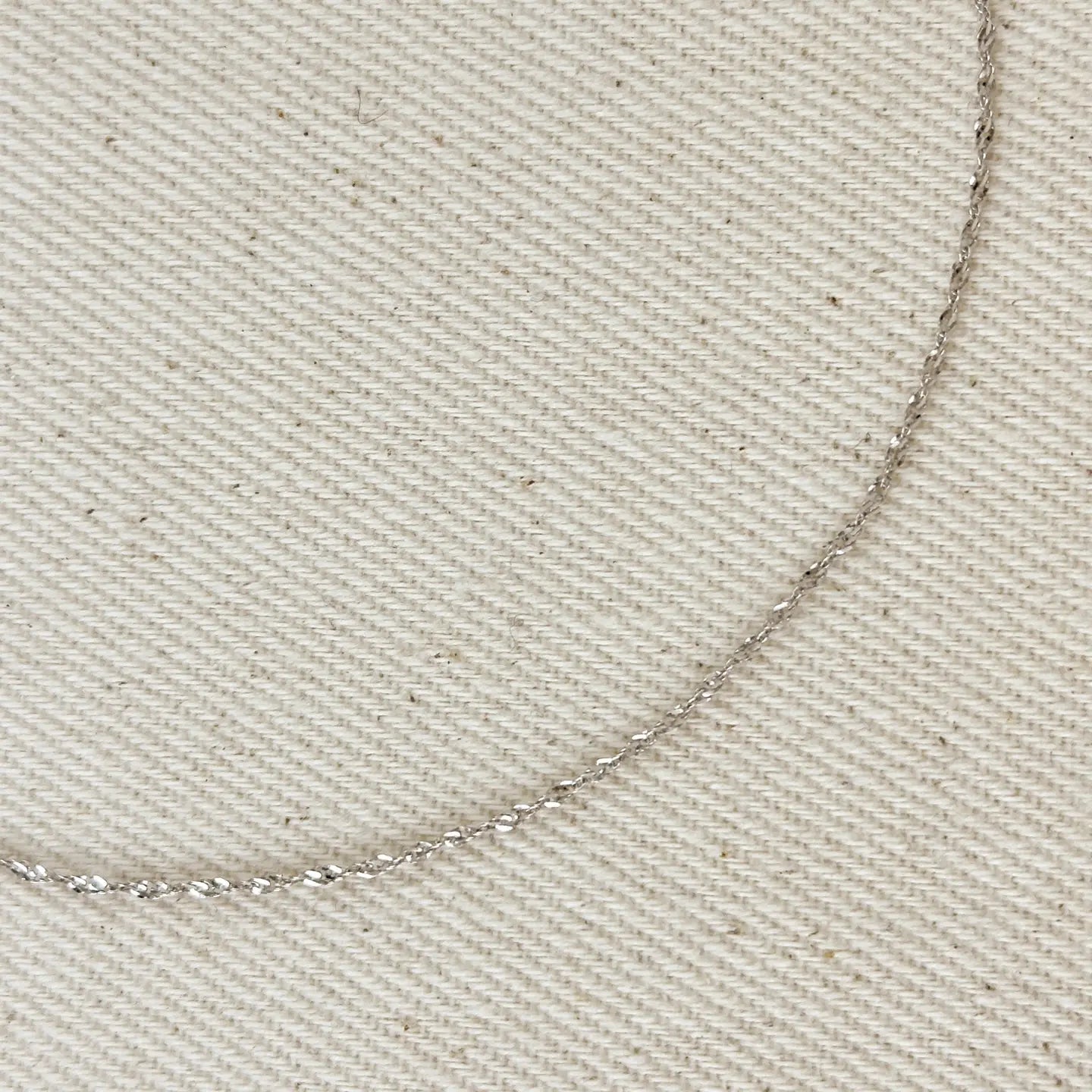 Sterling Silver Singapore Chain 1.2mm Rhodium Plated Finish - She Chester