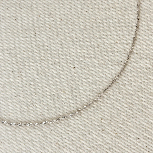Sterling Silver Singapore Chain 1.2mm Rhodium Plated Finish - She Chester
