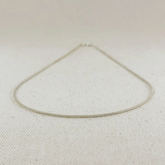 Sterling Silver Square Herringbone Chain 1.0mm - She Chester