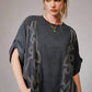 Stone Boot Stitch Black Oversized Tee - She Chester