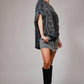 Stone Boot Stitch Black Oversized Tee - She Chester