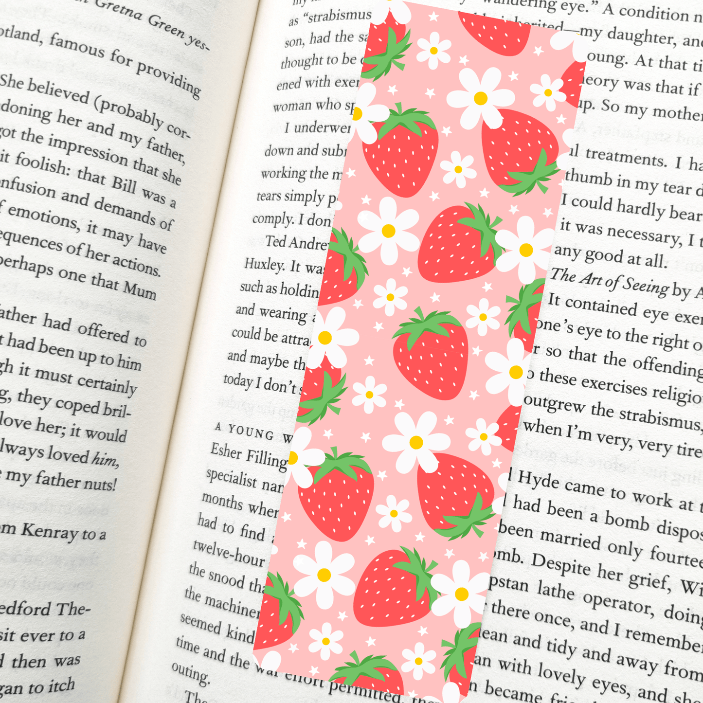 Strawberry Season Bookmark | Soft Matte Laminated   - She Chester