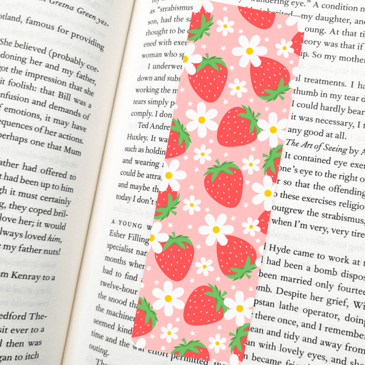 Strawberry Season Bookmark | Soft Matte Laminated   - She Chester