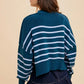 Striped Mock Neck Sweater - She Chester