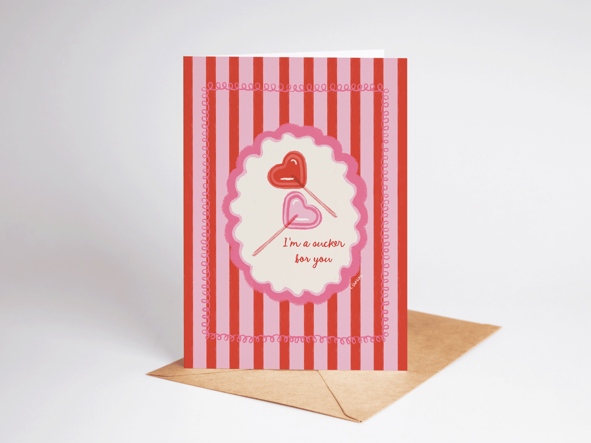 Sucker For You Sweet Romance Love Punny Greeting Card - She Chester