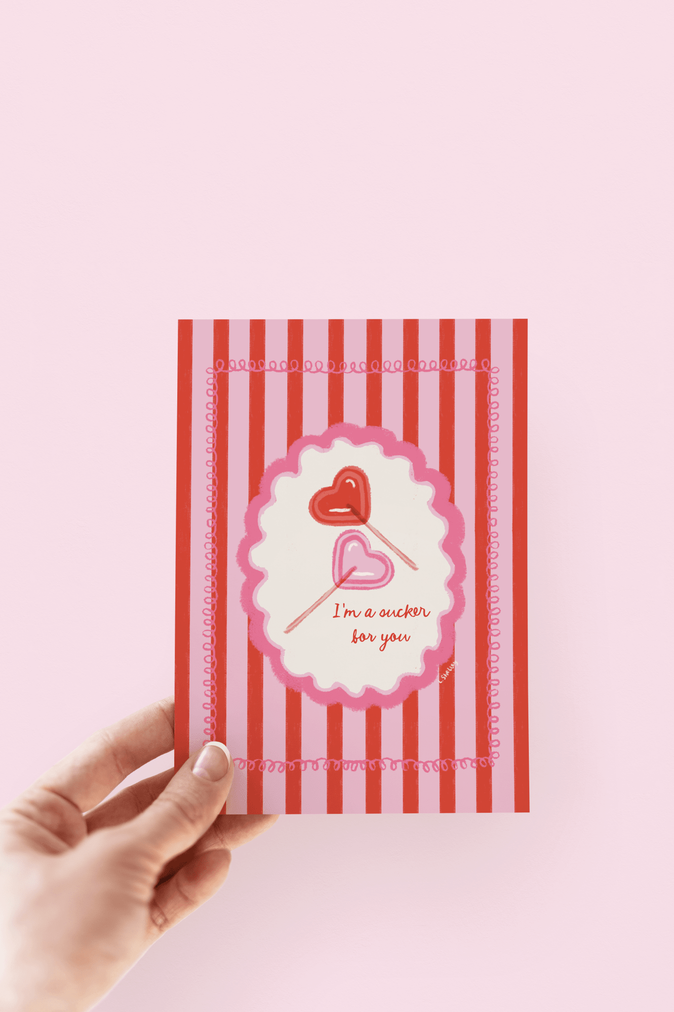 Sucker For You Sweet Romance Love Punny Greeting Card - She Chester