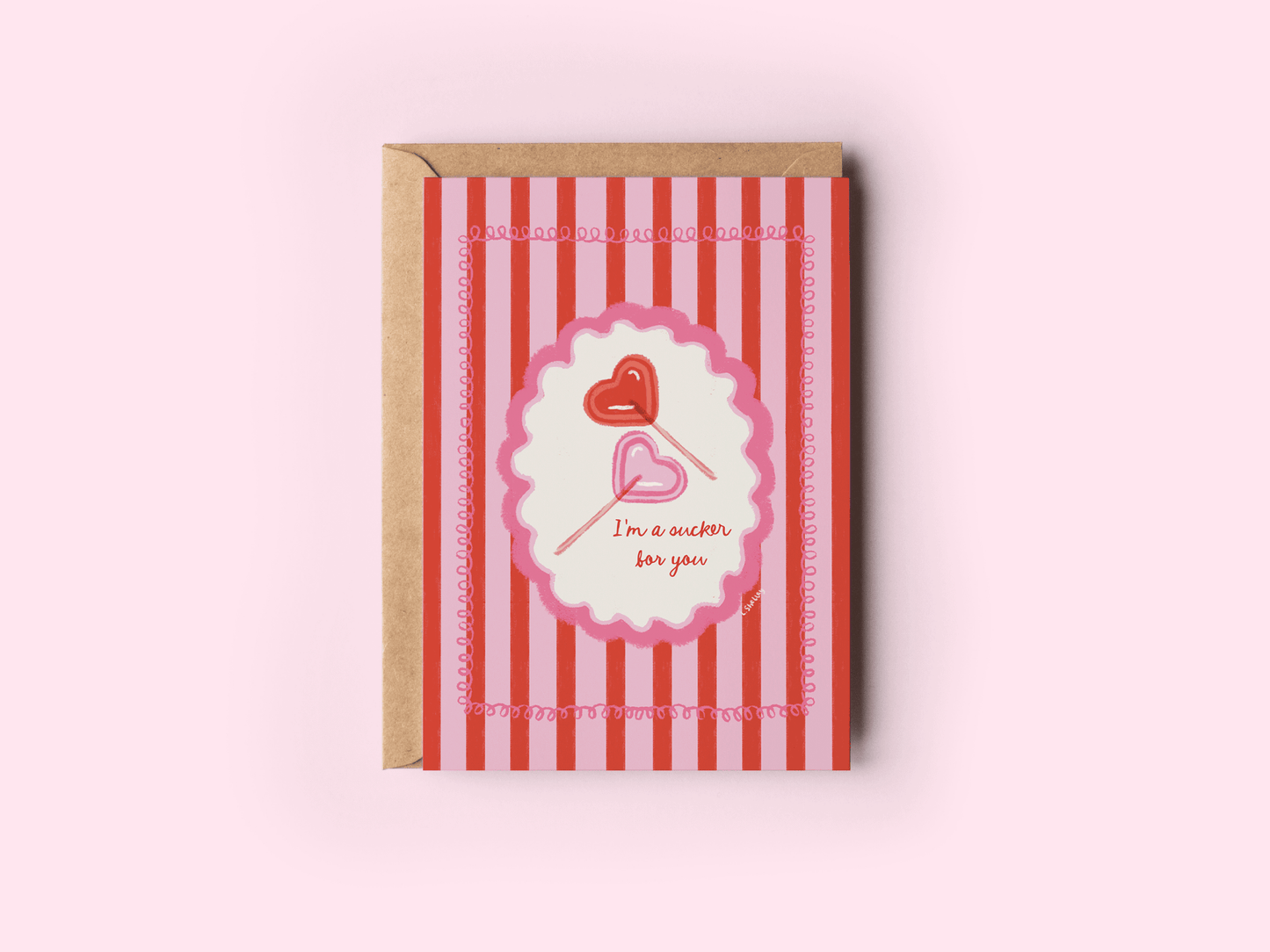 Sucker For You Sweet Romance Love Punny Greeting Card - She Chester