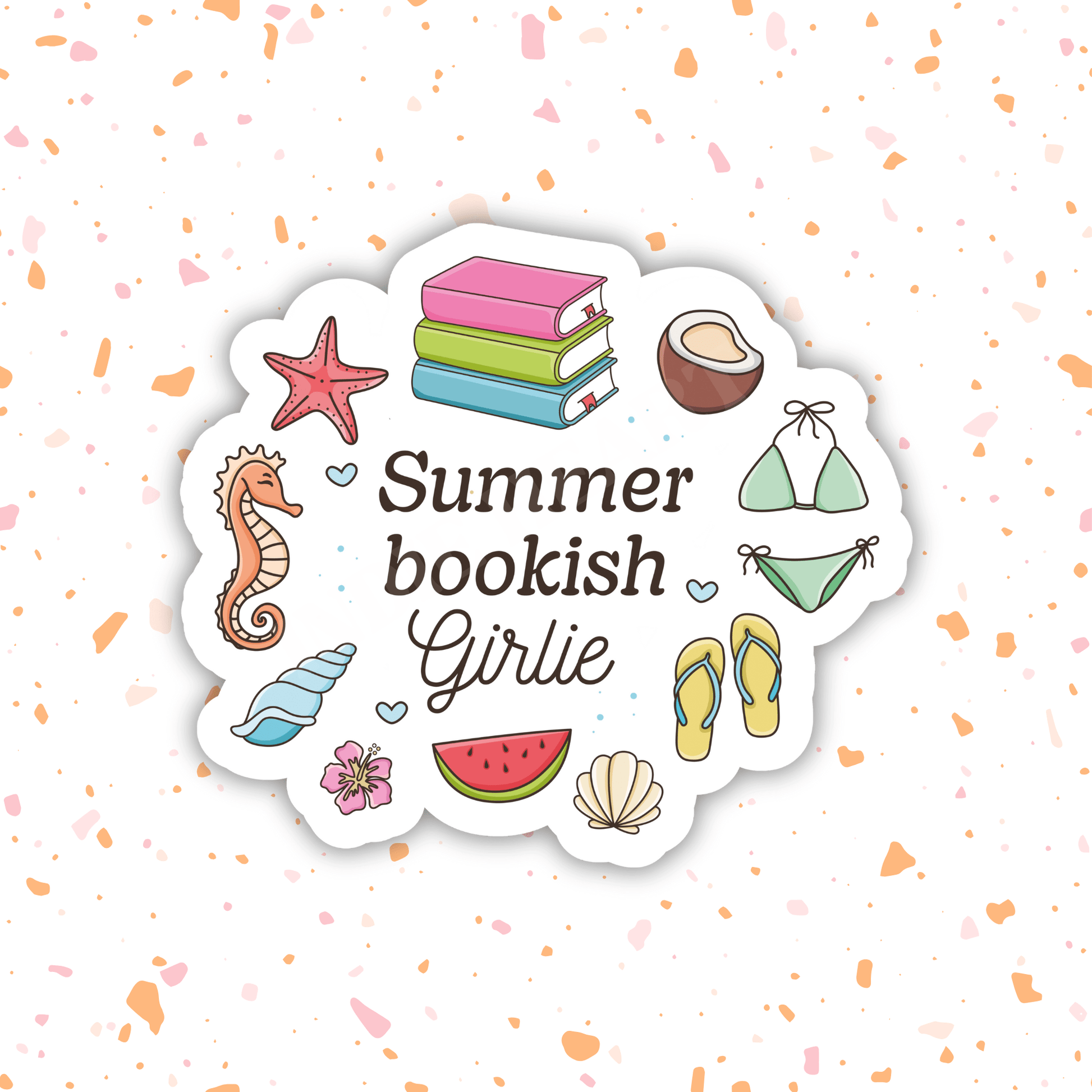 Summer Bookish Girlie Vinyl Sticker – Summer Book Lover  : 2.5" - She Chester