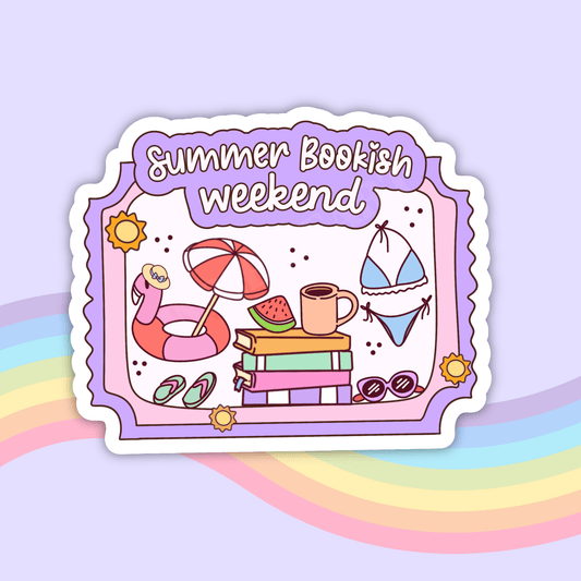Summer Bookish Weekend Vinyl Sticker – Summer Book Lover : 2.5" - She Chester
